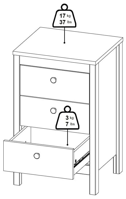 Noptieră grej Madrid – Tvilum