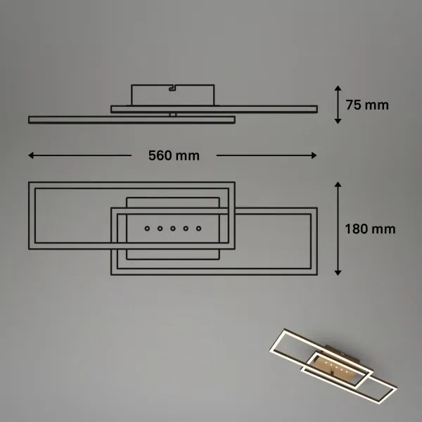 Brilo - Plafonieră dimabilă LED/30W/230V 3000K maro