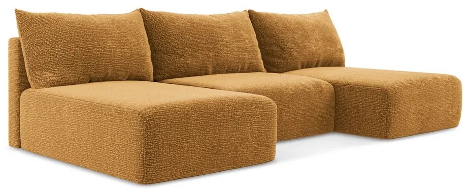 Colțar portocaliu extensibil/cu spațiu de depozitare Kalena – Makamii