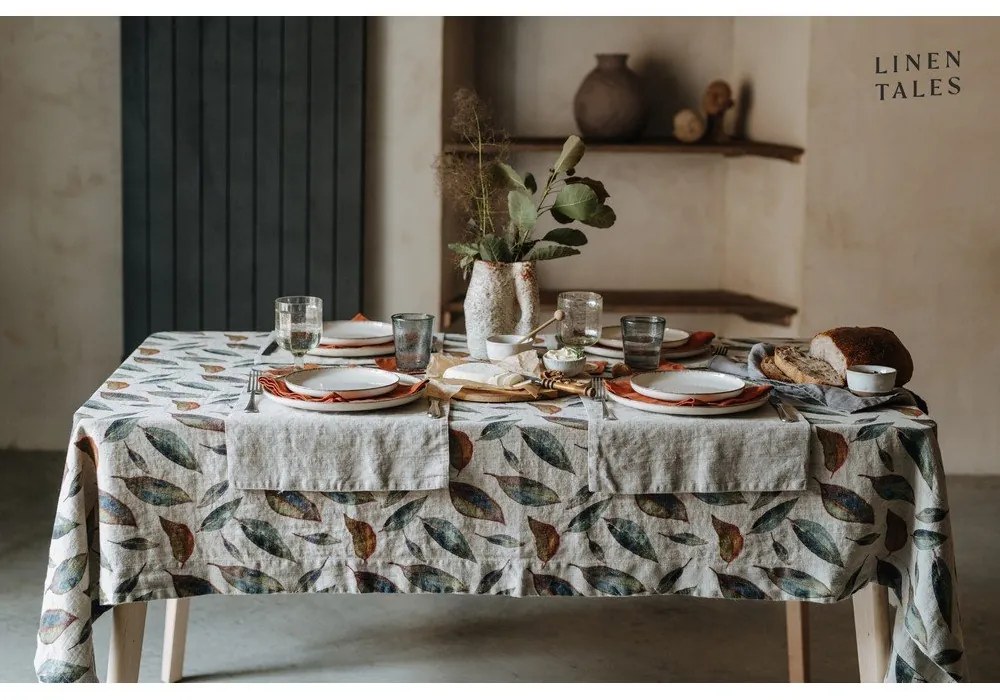 Față de masă din in 140x140 cm Golden Fall – Linen Tales