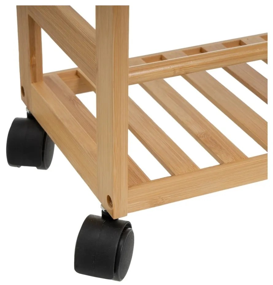 Etajeră pe roți în culoare naturală din bambus 44x75 cm – Casa Selección