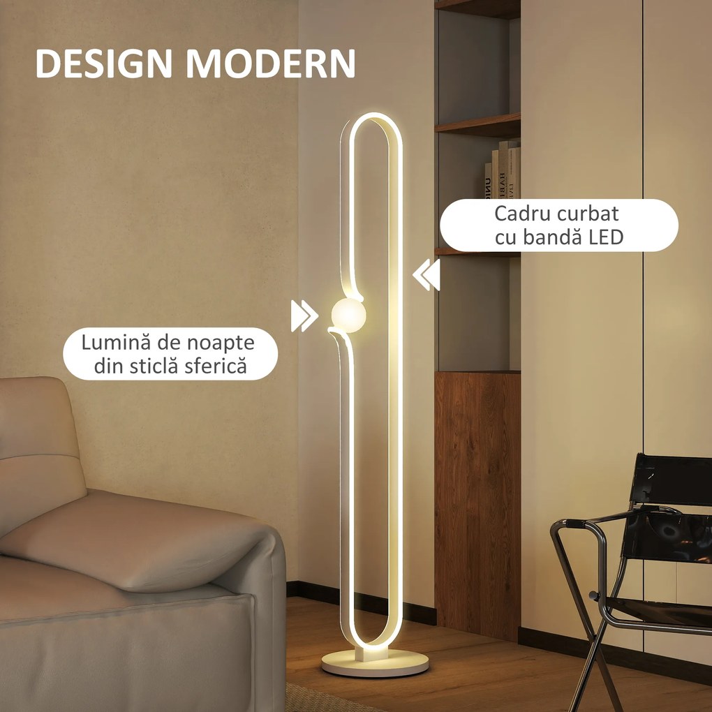 Lampă LED HOMCOM reglabilă cu comutator | Aosom Romania