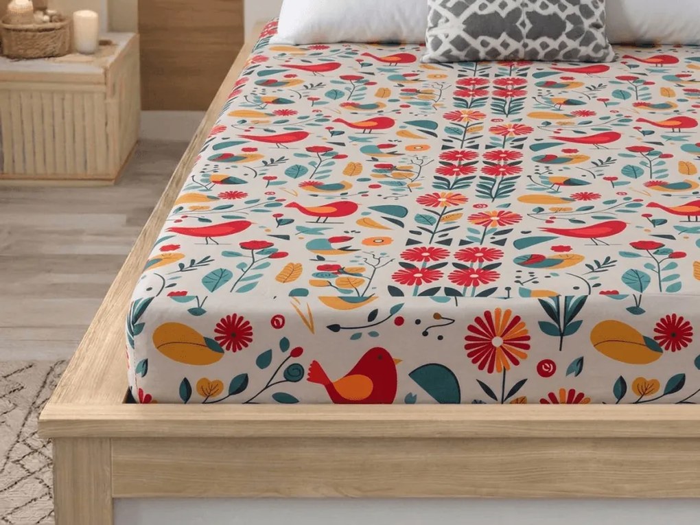 Cearsaf din microfibra RETRO BIRD colorat 90x200 cm