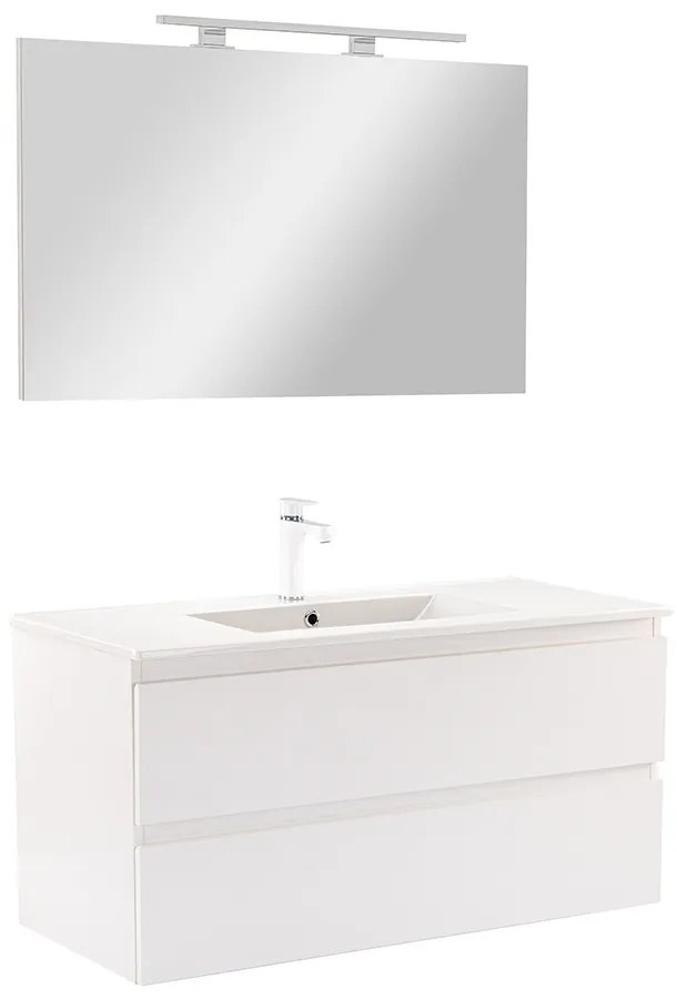Mobilier complet de baie Vario Forte 100 alb-alb