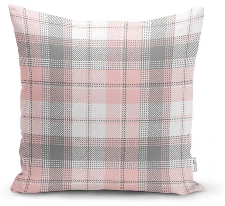 Față de pernă decorativă Minimalist Cushion Covers Flannel, 45 x 45 cm, gri - roz