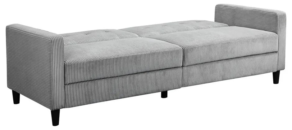 Canapea gri deschis extensibilă cu tapițerie din catifea reiată 82 cm Hartford – Støraa