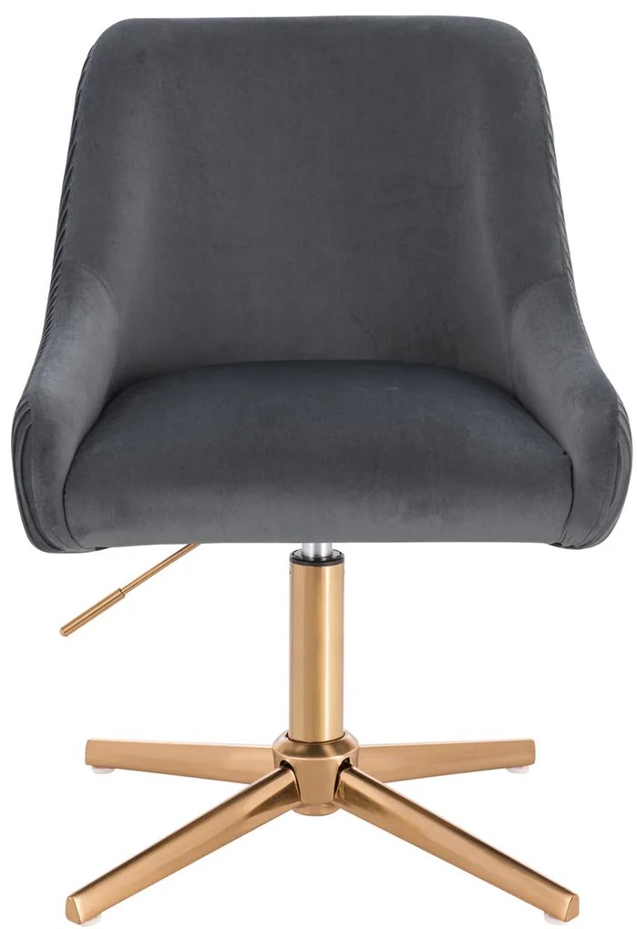 HR920CROSS Scaun Grafit din Catifea cu Bază Aurie