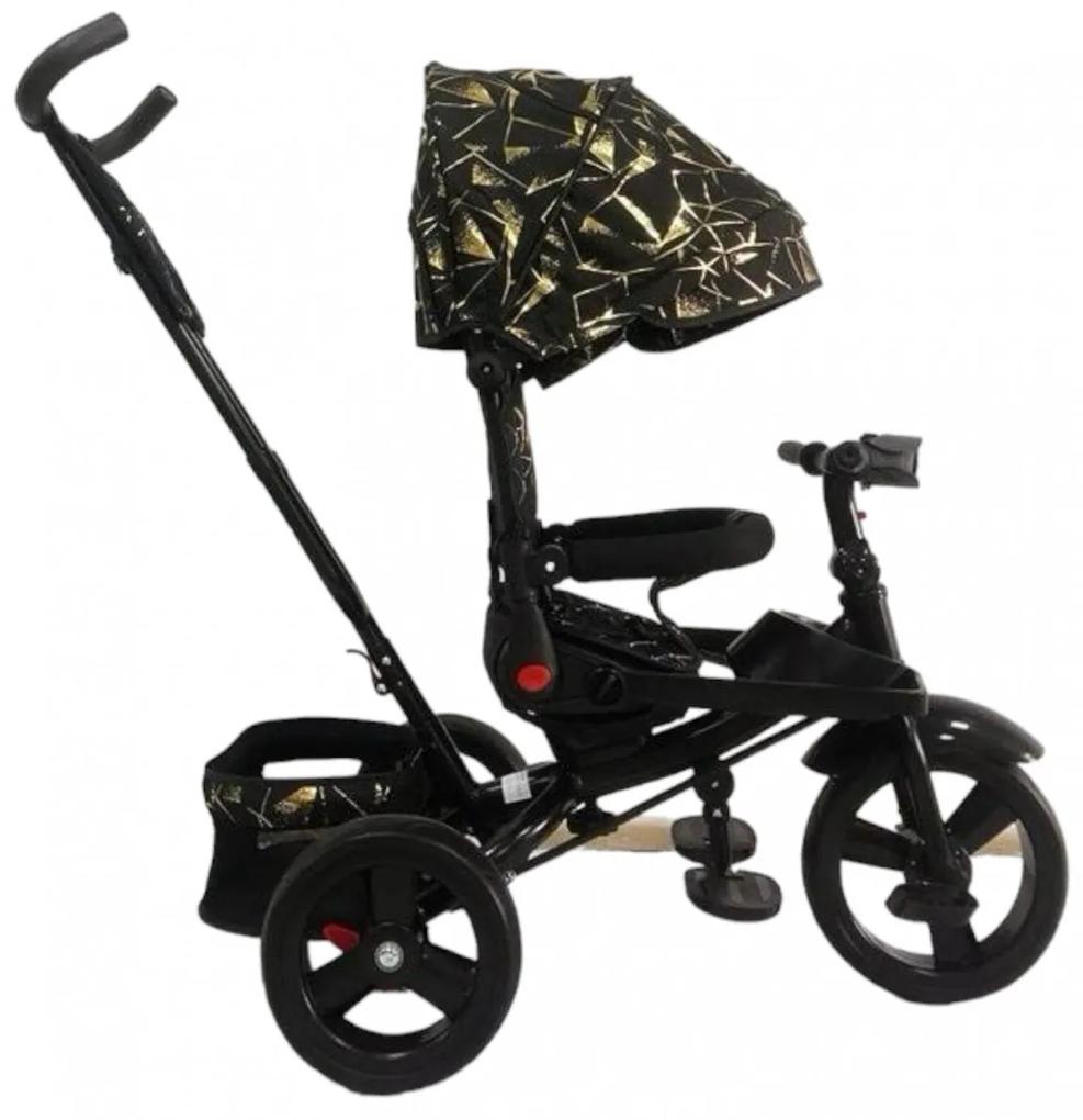 Tricicleta pliabila cu scaun reversibil si pozitie de somn, auriu, TMR-48-auriu