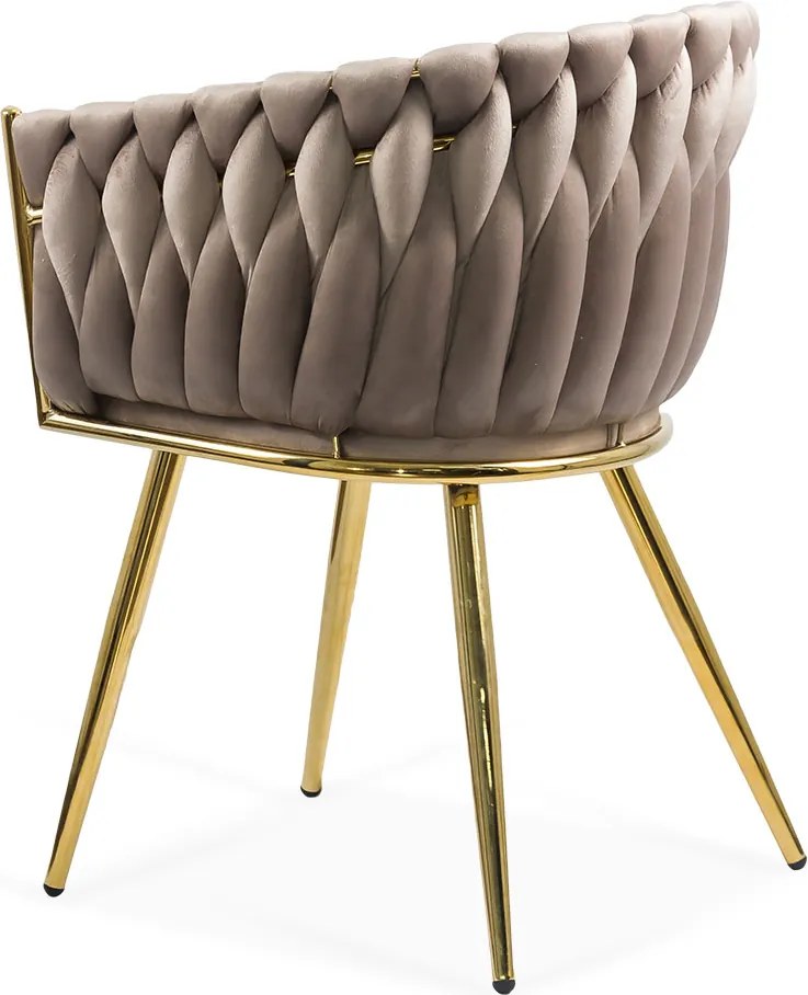 Scaun living modern din catifea cu picioare metalice BUC 261 bej