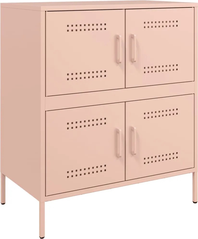 vidaXL Dulap, roz, 68x39x79 cm, oțel