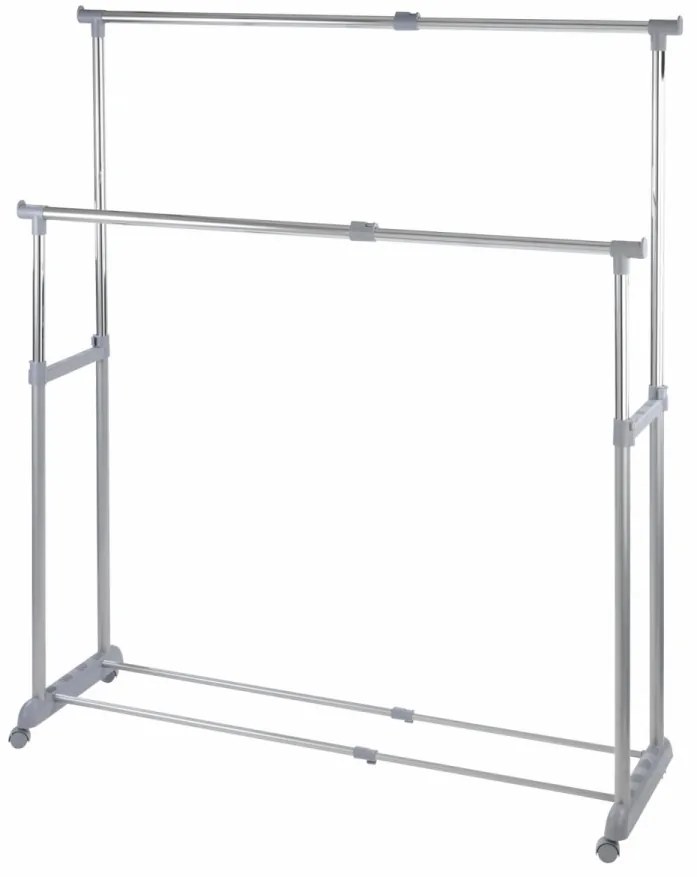 Suport umerase, Twin, Wenko, extensibil, 95 x 44 x 98 cm, otel cromat/plastic, argintiu