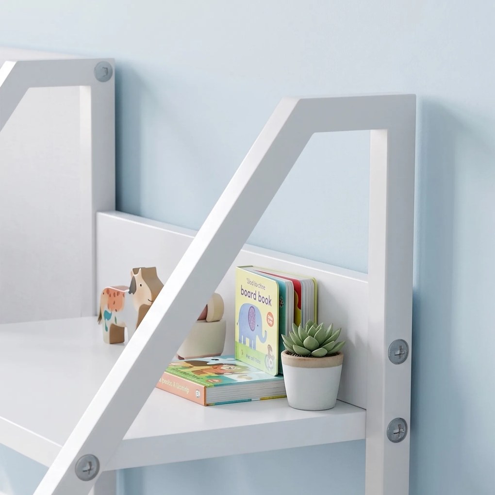 AIYAPLAY Bibliotecă și Organizator de Jucării pentru Copii, Metal, PAL, 93 x 30 x 76 cm, Alb | Aosom Romania