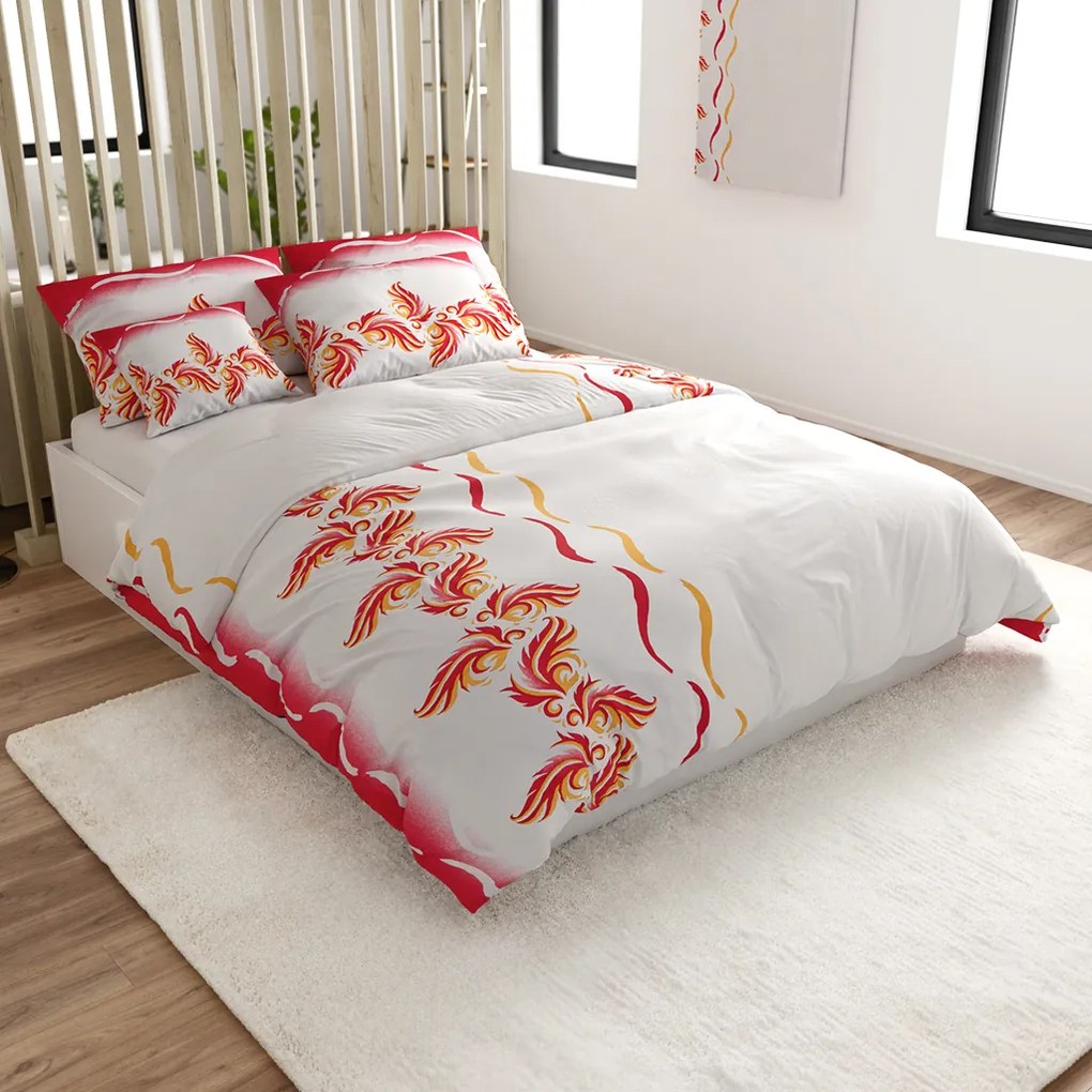 Lenjerie de pat din microsaten SOFTURE, alb-rosu Dimensiune lenjerie de pat: 70 x 90 cm | 140 x 200 cm