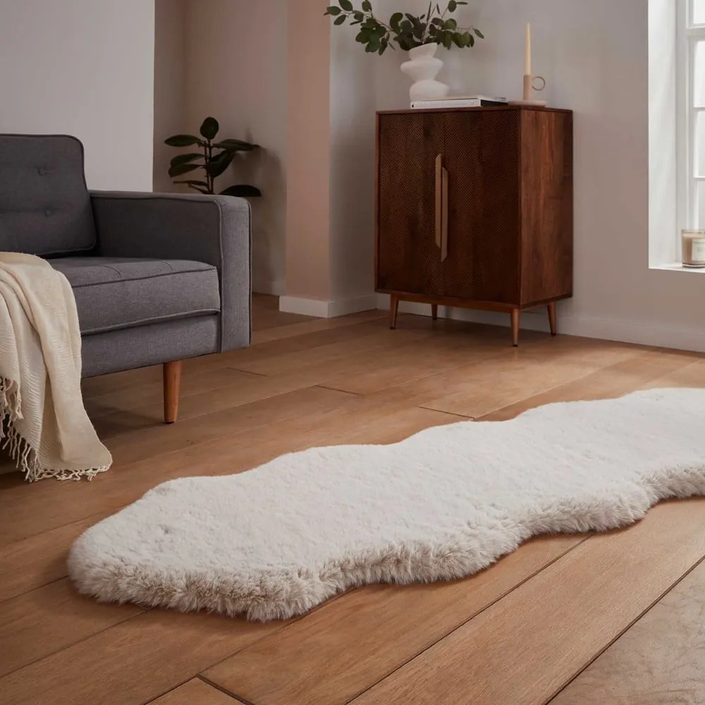 Covor tip traversă crem sintetic 60x180 cm Super Teddy – Think Rugs