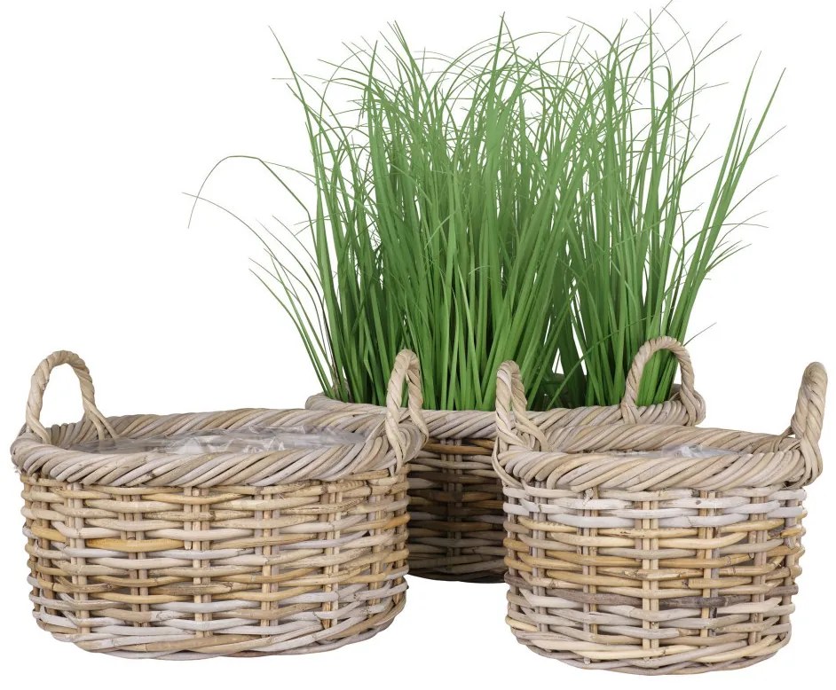 Coșuri Kuta, kubu rattan, naturale 3db