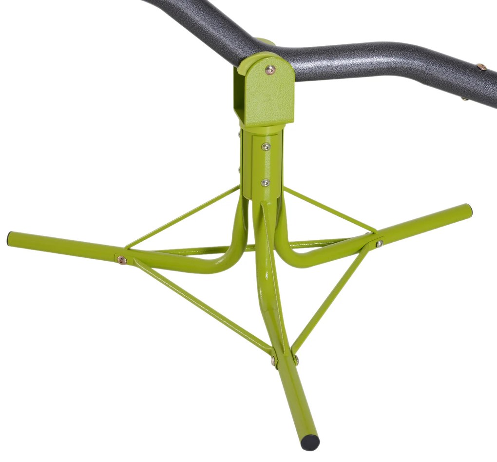 HOMCOM Leagan Basculant si Rotativ de Gradina pentru Copii in Metal, Verde si Gri