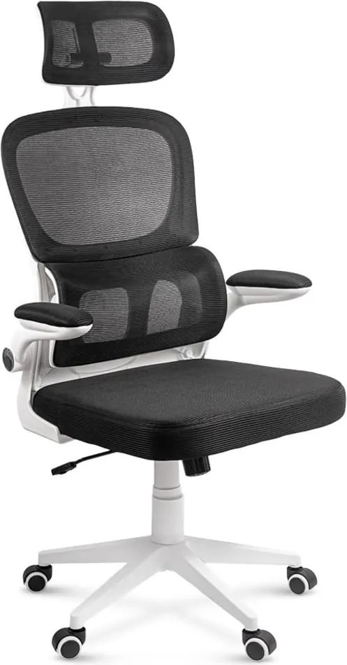 Scaun ergonomic din mesh cu suport lombar si brate rabatabile OFF 432 negru