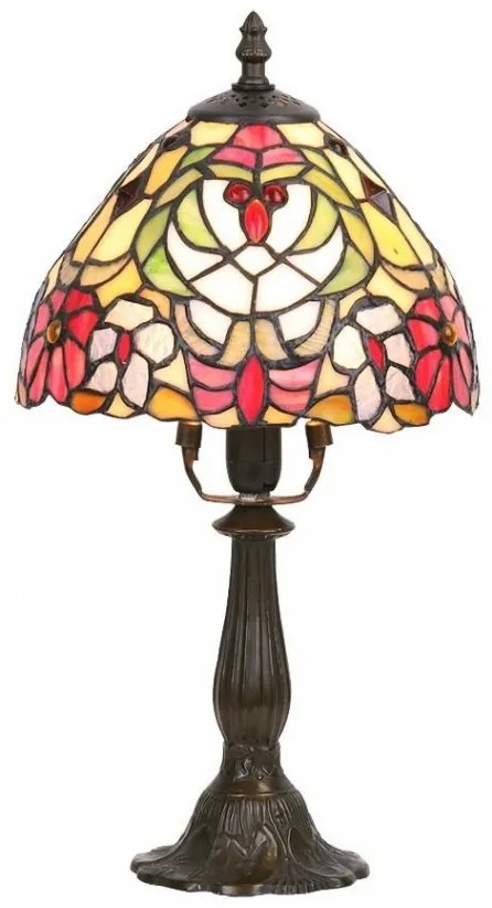 Veioza, lampa de masa, H-35cm, diam.20cm, sticla Tiffany, Mirella 8089RX