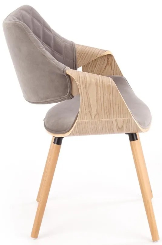 Scaun K396 material catifea gri stejar