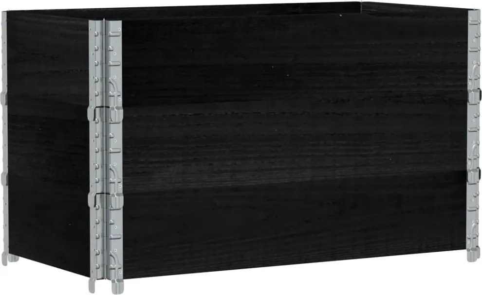 vidaXL Jardinieră de grădină, negru, 100x50 cm, lemn masiv pin