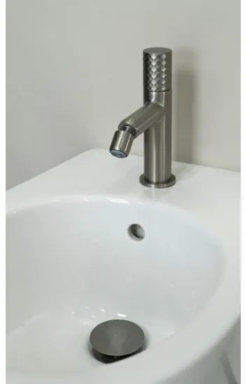 Baterie pentru bideu, otel, Deante Silia Hexa Otel periat