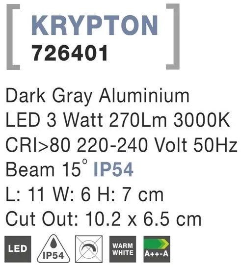 Spot LED ambiental de exterior IP54 KRYPTON NVL-726401
