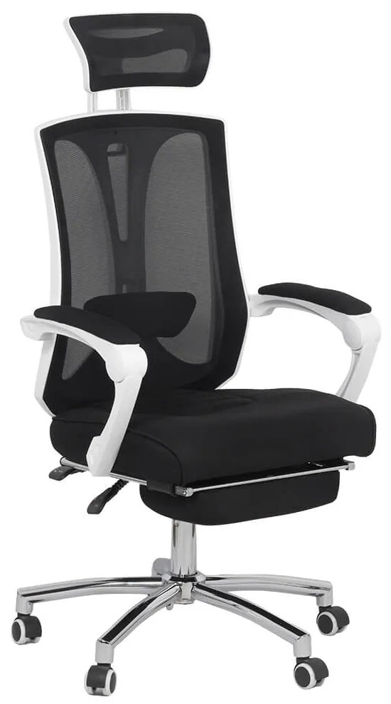 Scaun ergonomic OFF 420 negru, suport picioare și tetieră 2D