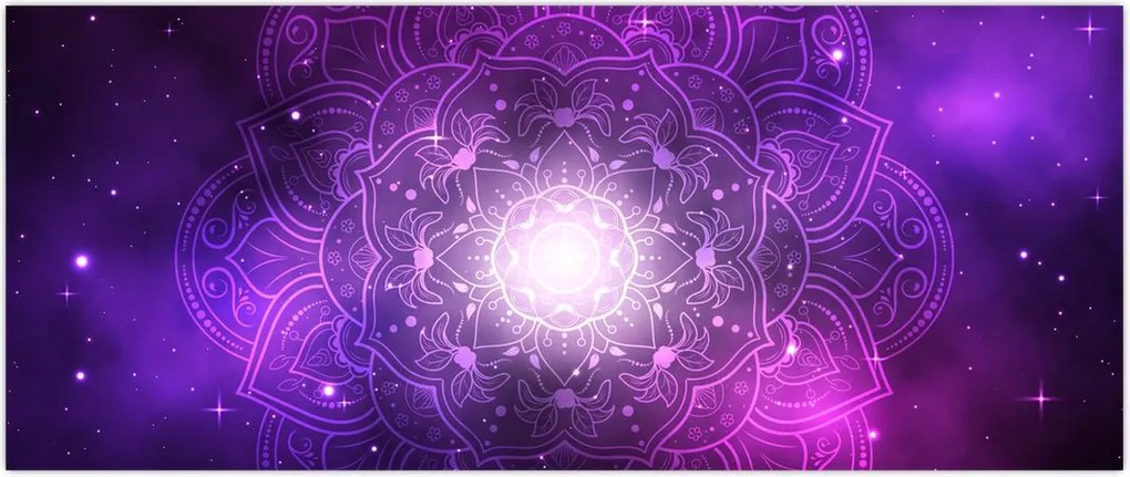 Tablou abstracției violete (120x50 cm)