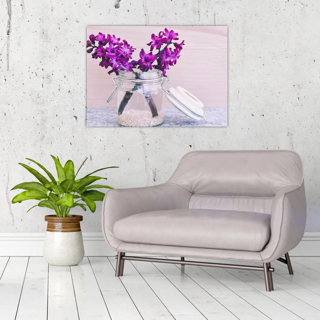 Tablou cu flori violete (70x50 cm), în 40 de alte dimensiuni noi