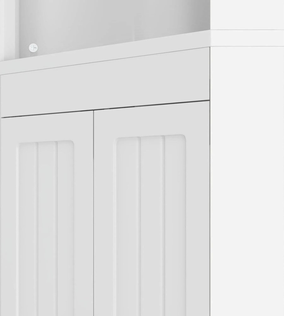 Dulap înalt pentru baie cu trei rafturi deschise, 49,5x35x170 cm, Alb