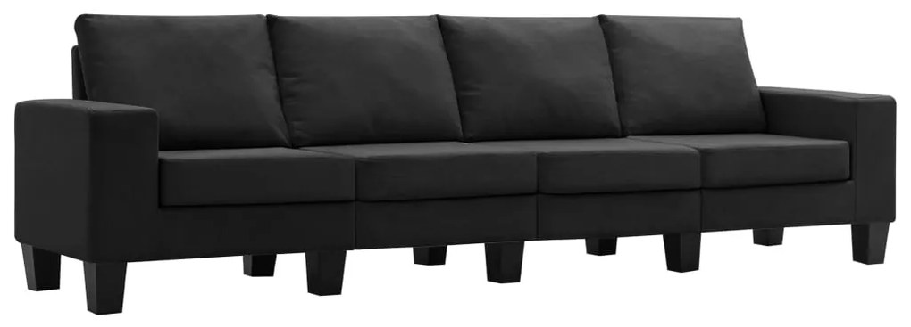 287136 vidaXL Canapea cu 4 locuri, negru, material textil