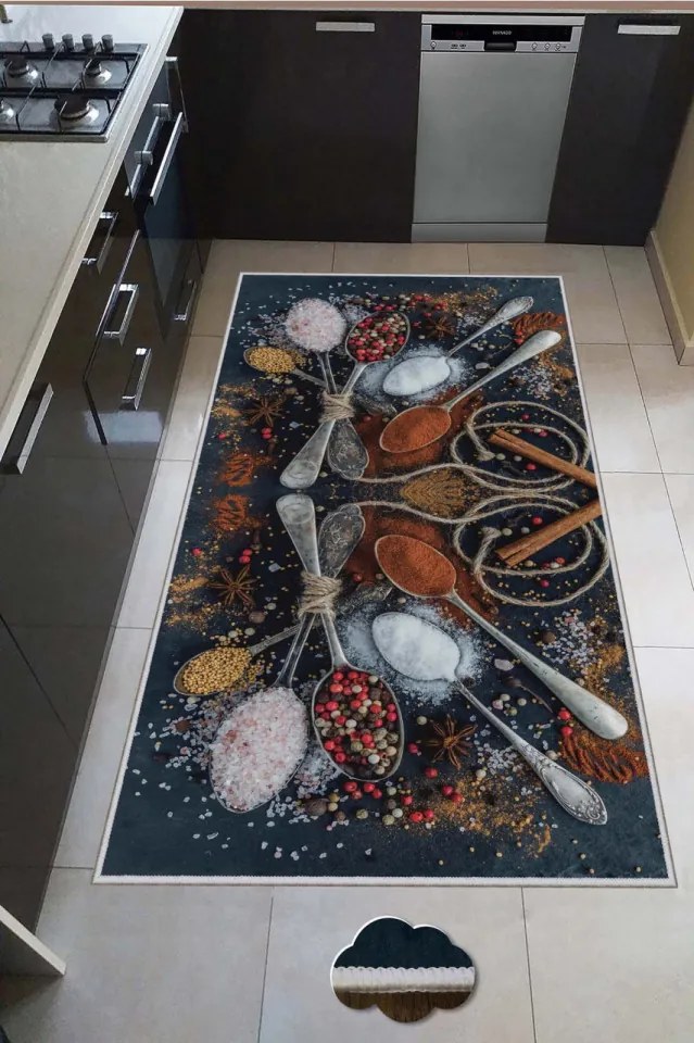 Covor Bucatarie HMNT536, 50x80 cm, Rosu