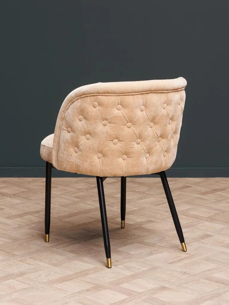 Scaun dining bej din textil Tramell