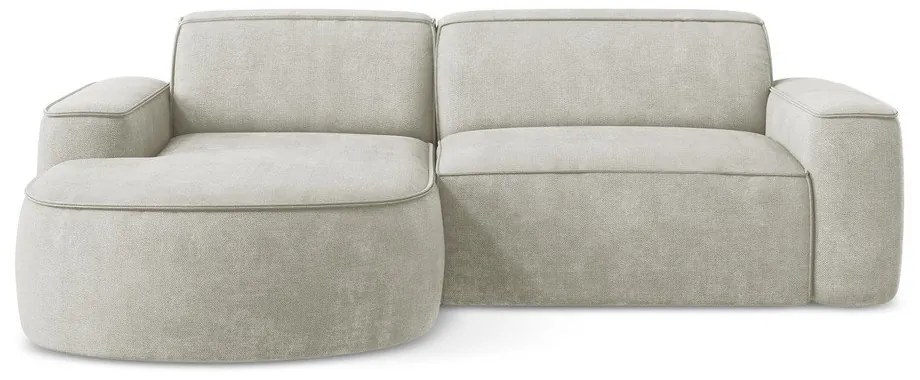 Colțar crem cu tapițerie din chenille (cu colț pe partea stângă/cu șezlong) Omao – Makamii