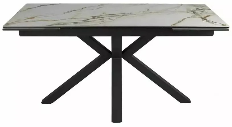 Masa extensibila Columbus Ceramic alb AMBER BIANCO/negru L160-240 cm