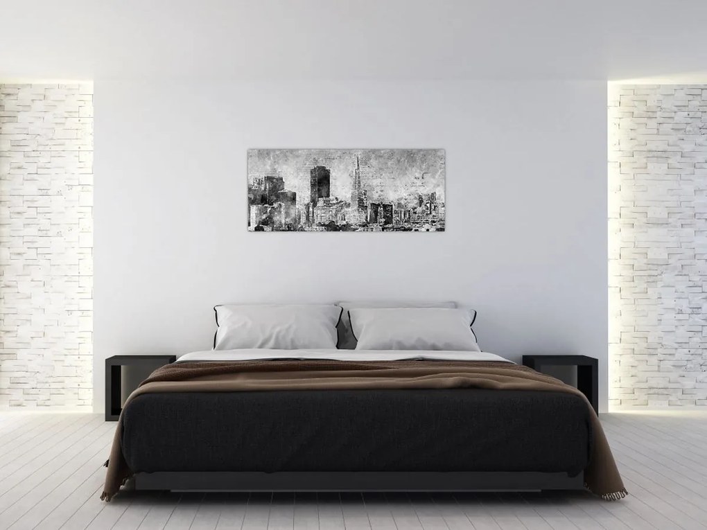 Tablou - Oraș de artă de cafea (120x50 cm)