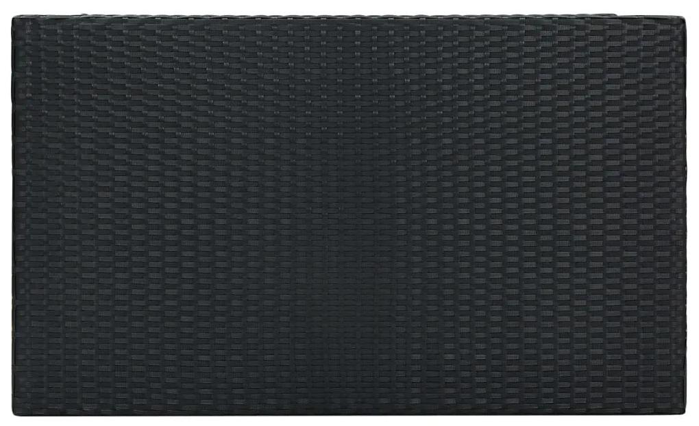 Masa de bar de gradina, negru, 100 x 60,5 x 110,5 cm, poliratan 1, Negru, 100 x 60.5 x 110.5 cm