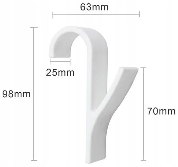 Set 2 carlige pentru calorifer baie SEZA, alb