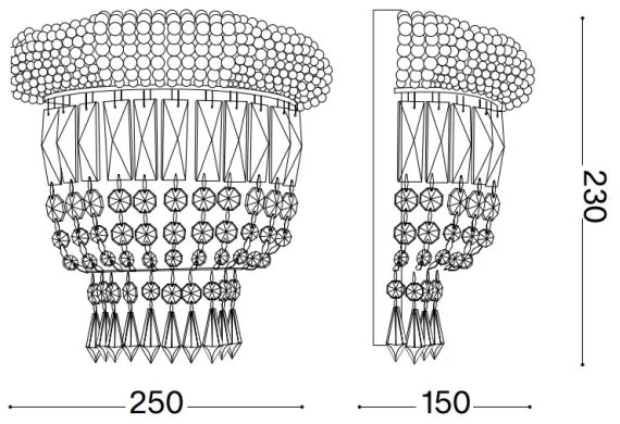 Aplică de cristal Ideal Lux DUBAI 2xE14/28W/230V crom lucios