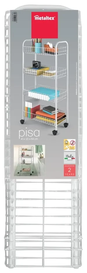 Raft mobil din metal alb 41x84 cm Pisa - Metaltex