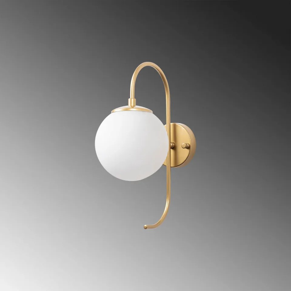 Aplica de Perete Jewel - 10565, Soclu E14, Max. 15W, Culoare Auriu