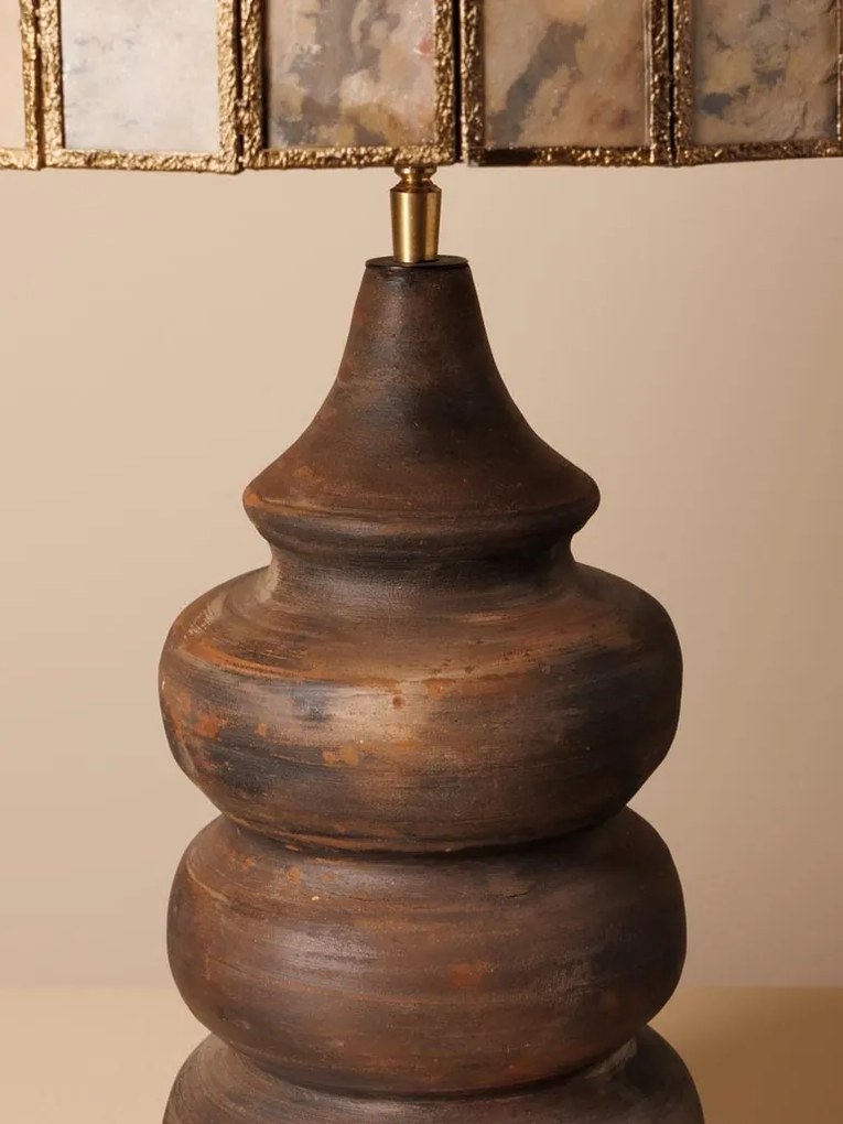 Lampa de masa, din ceramica si metal, D40cm, Tierra