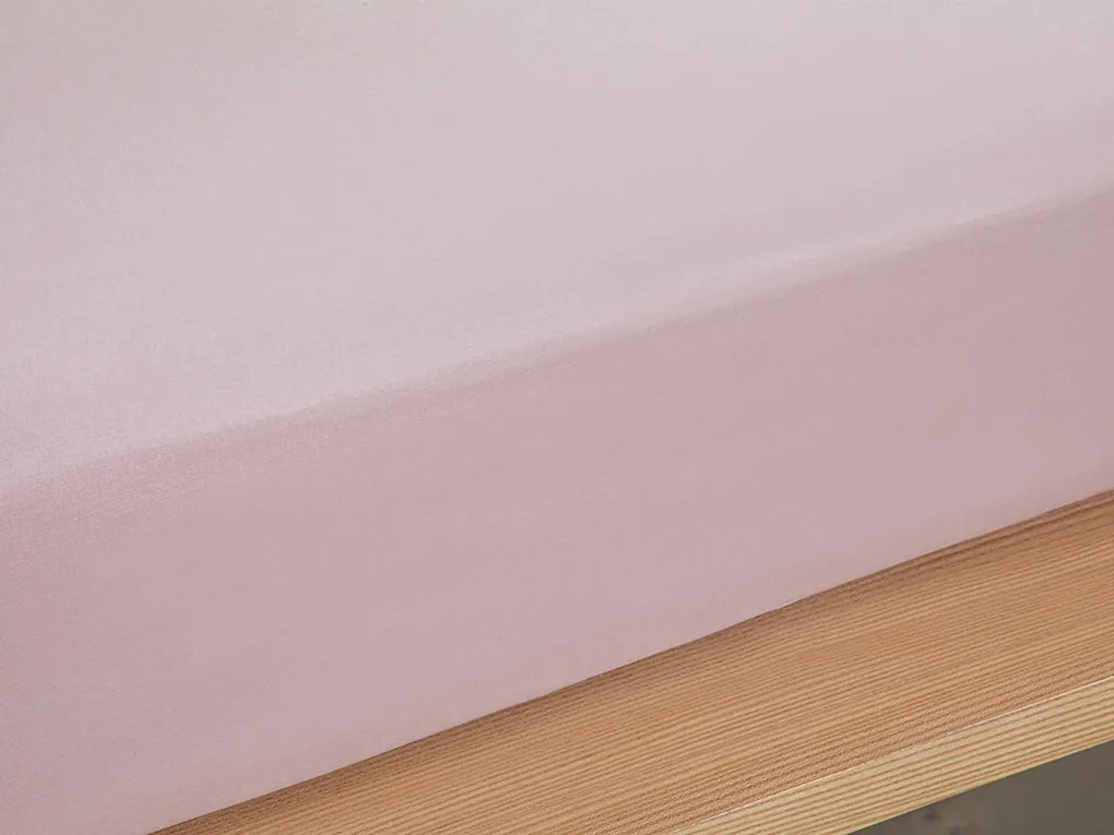 Plain Cearșaf din Bumbac cu Elastic,Mărime Intermediară 140x200 Cm Pudră