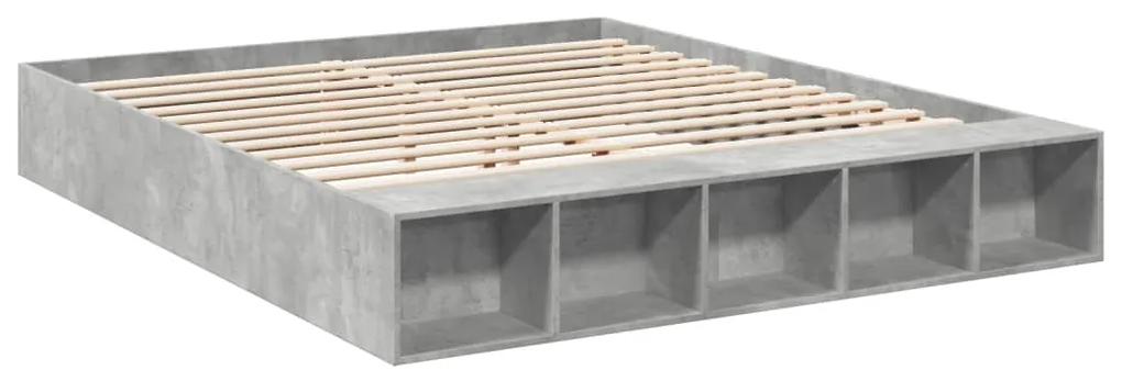 3280548 vidaXL Cadru de pat, gri beton, 180x200 cm, lemn prelucrat