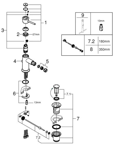 GROHE 23785000 - Baterie pentru bideu START CLASSIC, crom lucios