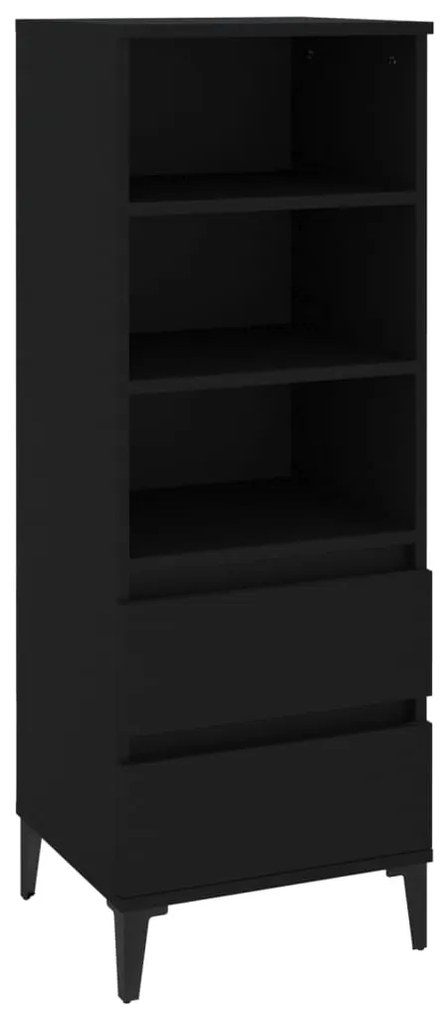 821245 vidaXL Dulap înalt, negru, 40x36x110 cm, lemn compozit
