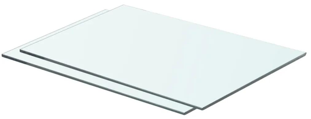 3051561 vidaXL Rafturi, 2 buc., 50 x 30 cm, panouri sticlă transparentă