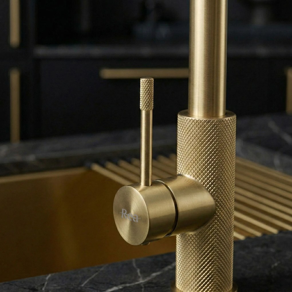 Baterie de bucătărie Rea Master Brush Gold