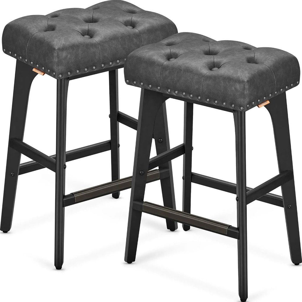 set de 2 scaune de bar, 66 cm inaltime, negru