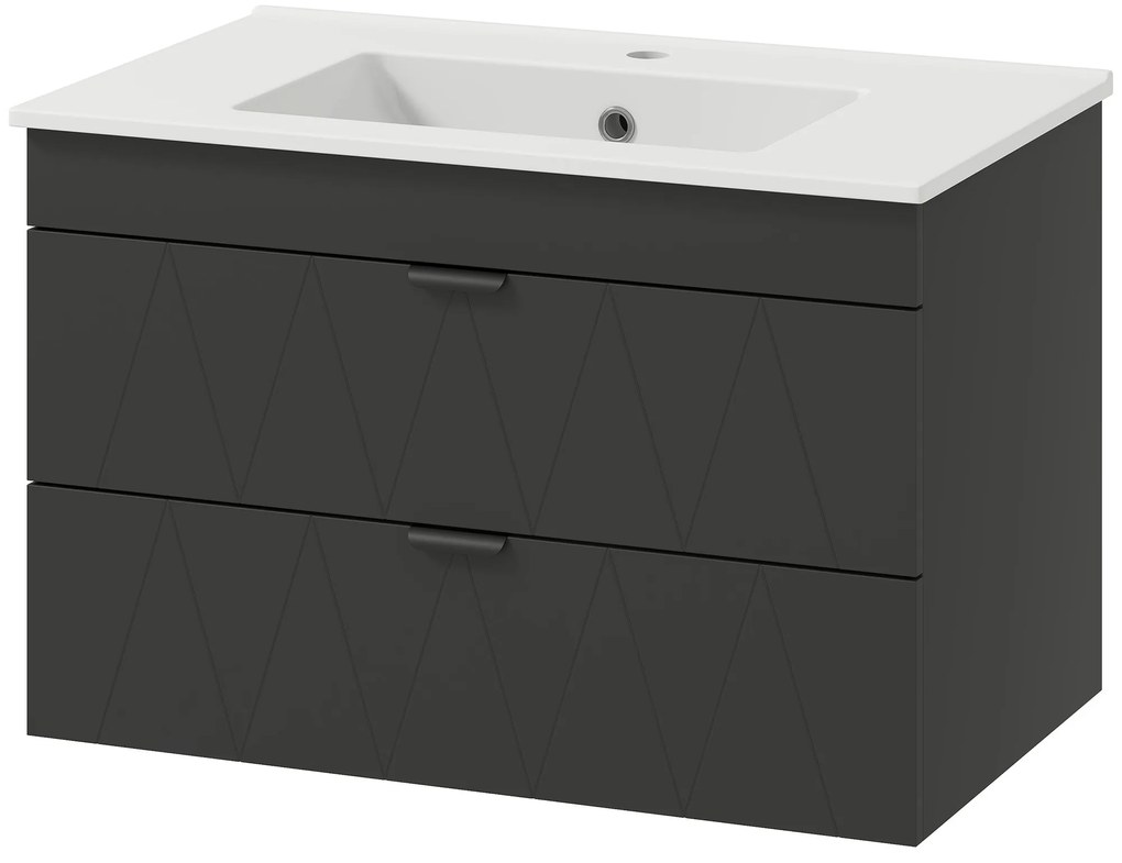 HOMCOM Dulap Suspendat cu Chiuvetă Keramik și Sertare Soft-Close, Negru | Aosom Romania